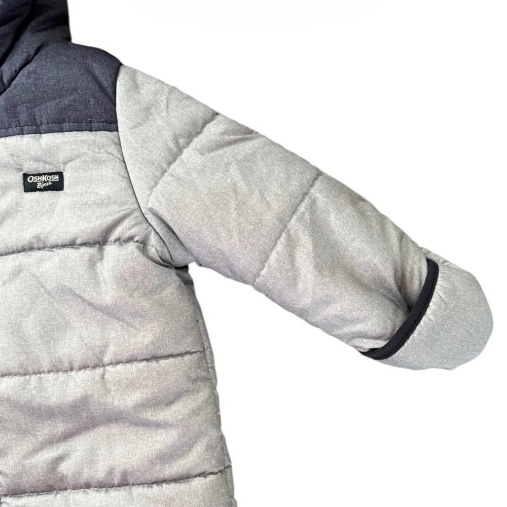OshKosh B'gosh Cozy Colorblock Navy/Gray Bear Hooded Snowsuit
